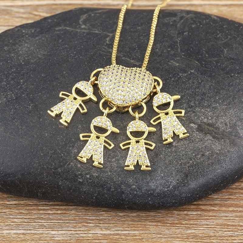 2 Pieces Exaggerated Novelty Modern Style Human Copper Plating Inlay 18K Gold Plated Zircon Pendant Necklace