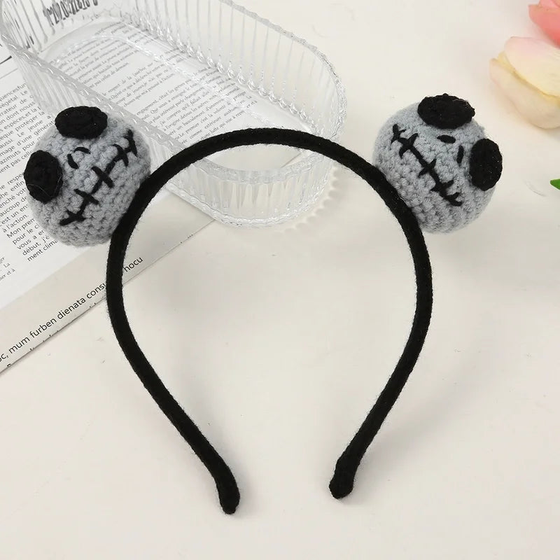 Halloween Cute Women's Pumpkin Snowman Skull Yarn Hair Band