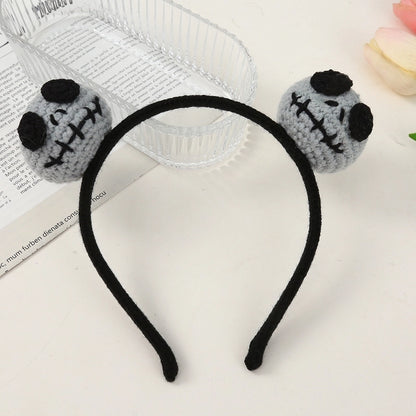 Halloween Cute Women's Pumpkin Snowman Skull Yarn Hair Band