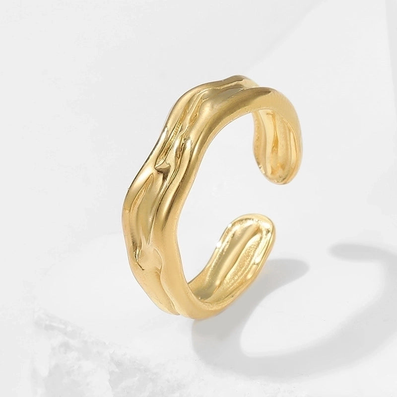 Fashion Geometric Stainless Steel Plating Open Ring