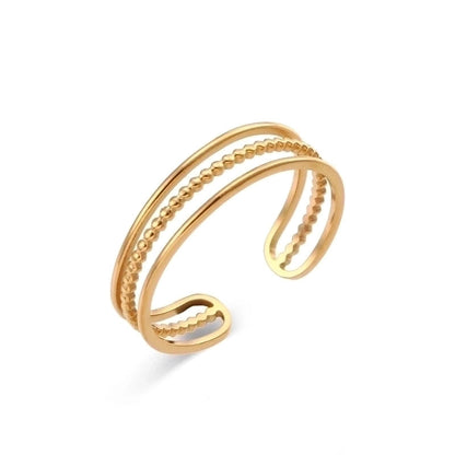 Fashion Geometric 304 Stainless Steel 18K Gold Plated Plating Open Ring