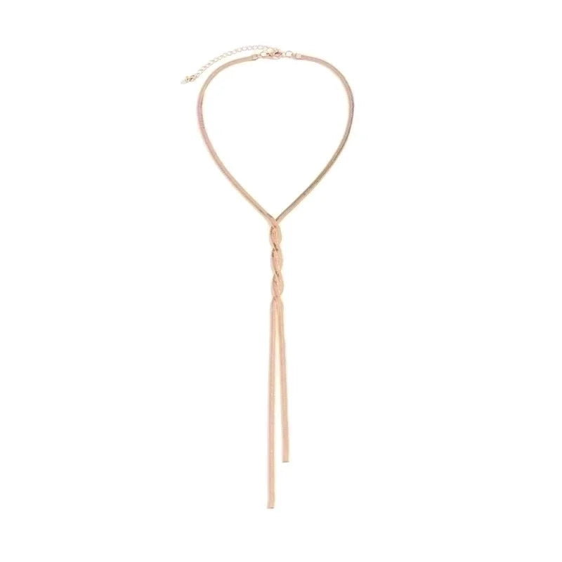 Sexy Minimalist Solid Color Copper Plating Chain Long Necklace
