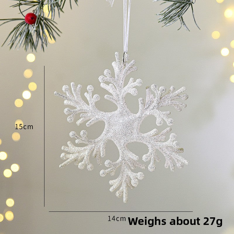 Christmas Decoration Transparent Glitter Acrylic Snowflake Gold Snowflake Christmas Tree Window Decoration Pendant