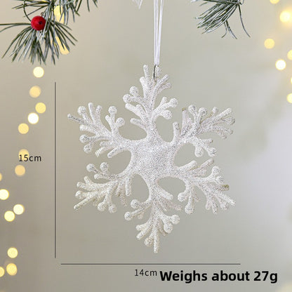 Christmas Decoration Transparent Glitter Acrylic Snowflake Gold Snowflake Christmas Tree Window Decoration Pendant