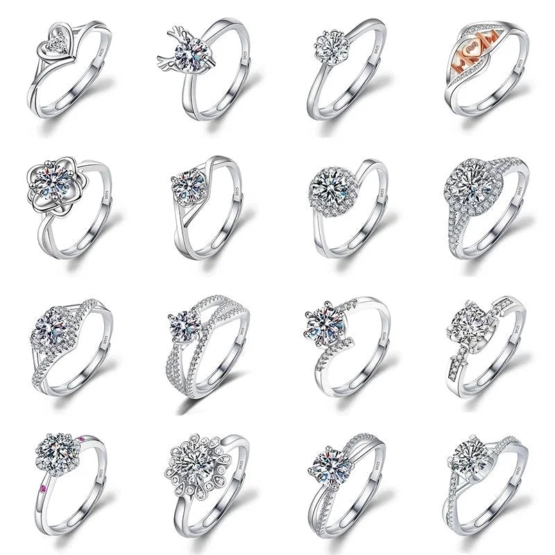 Copper Minimalist Classic Style Inlay Solid Color Zircon Rings