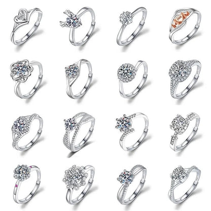 Copper Minimalist Classic Style Inlay Solid Color Zircon Rings