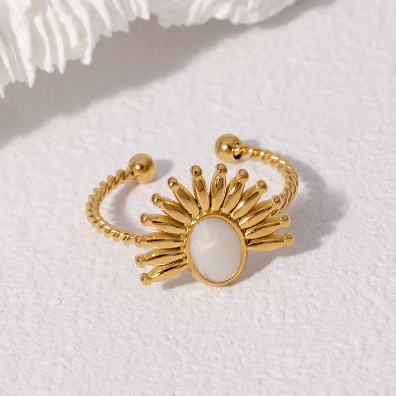 Ellipse Geometric Stainless Steel Electroplating Rings