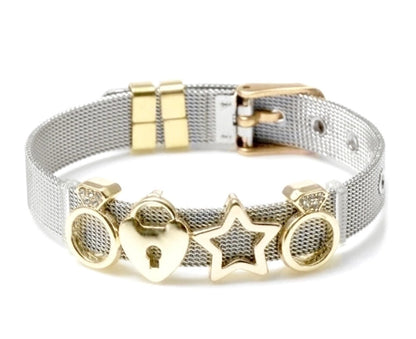 Minimalist Heart Shape Stainless Steel Plating Bangle