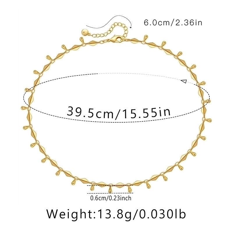 Ig Style Minimalist Solid Color Copper Plating Chain 18k Gold Plated Necklace