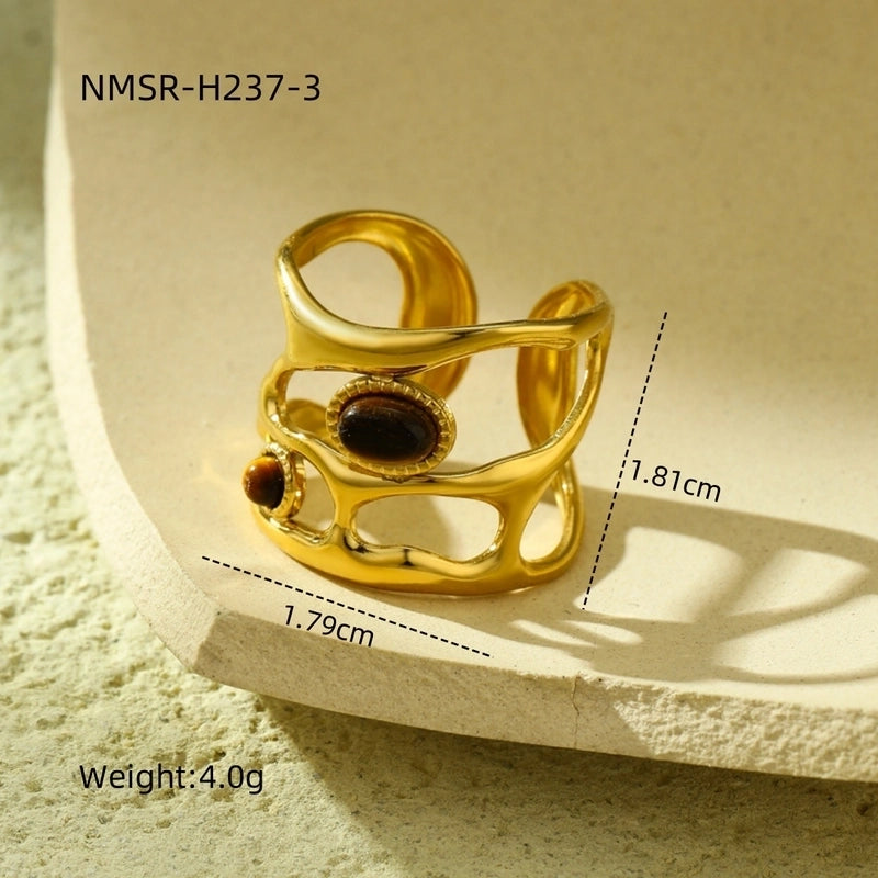 Lady Geometric 304 Stainless Steel Plating Open Rings