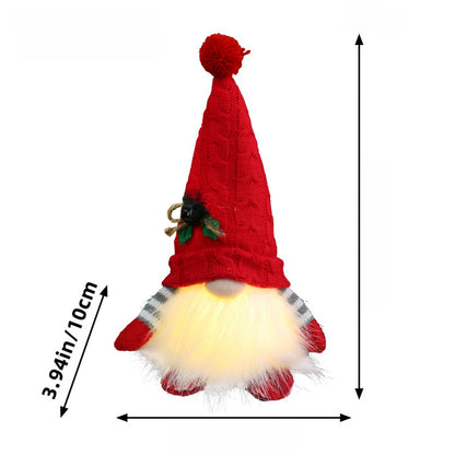 Christmas Decoration Christmas Sequin Lighted Rudolph Doll Christmas Glowing Faceless Gnome Doll Ornament