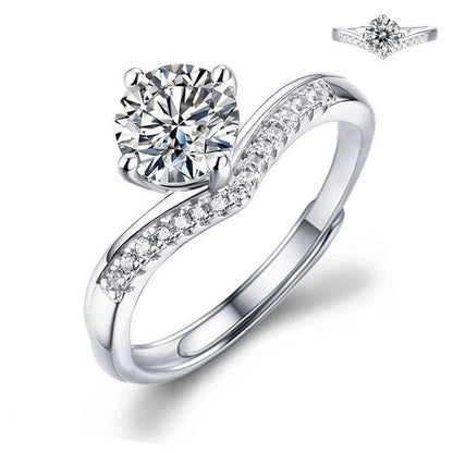 Minimalist Round Copper Inlay Zircon Open Rings