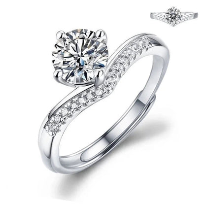 Minimalist Round Copper Inlay Zircon Open Rings