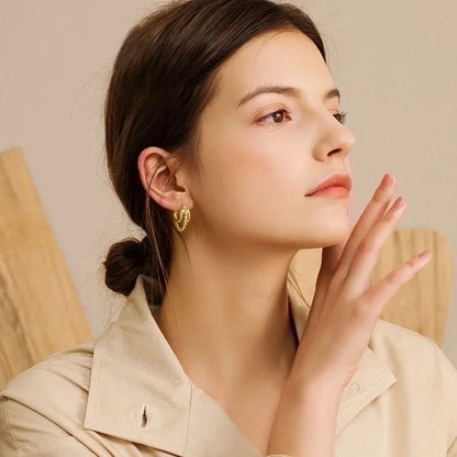 1 Pair Minimalist C Shape Plating 201 Stainless Steel Hoop Earrings Ear Studs