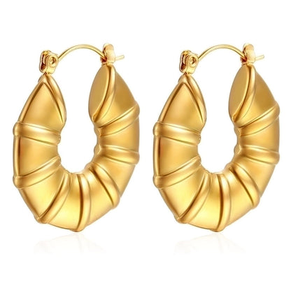 1 Pair Minimalist Classic Style Solid Color Plating 201 Stainless Steel 18K Gold Plated Earrings