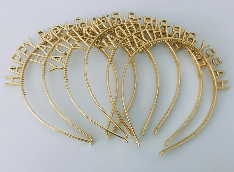 Christmas Valentine'S Day New Year Korean Style Happy Birthday English Letter Hair Band ABS Wedding Graduation Birthday