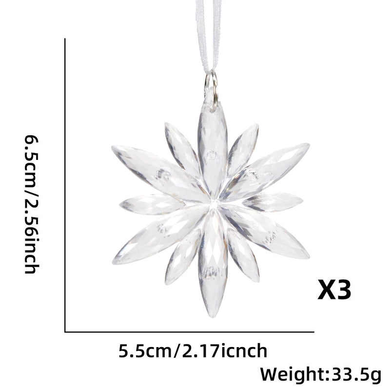 Christmas Shiny IG Style Snowflake Plastic Party Festival Hanging Ornaments Decorations Hanging Ornaments