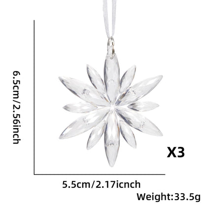 Christmas Shiny IG Style Snowflake Plastic Party Festival Hanging Ornaments Decorations Hanging Ornaments