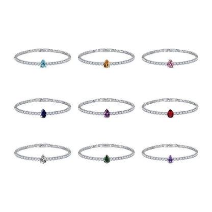 Retro Water Droplets Copper Inlay Zircon Bracelets 1 Piece