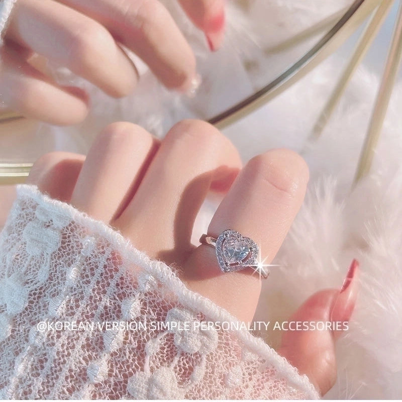 Minimalist Geometric Copper Plating Inlay Artificial Gemstones Rings