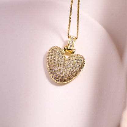 Vintage Style Letter Copper Plating Inlay Zircon 18k Gold Plated Pendant Necklace