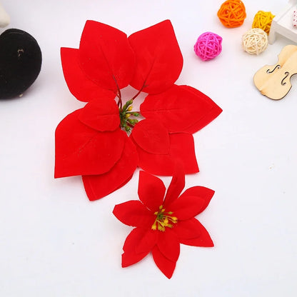 Simulation Christmas Flower Christmas Decoration Poinsettia Fake Flower AliExpress Artificial Flower Christmas Tree Decorations