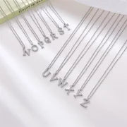 Minimalist Letter 304 Stainless Steel Zircon 16K Gold Plated White Gold Plated Plating Inlay Pendant Necklace