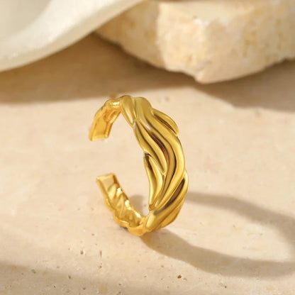 Minimalist Classic Style Solid Color 304 Stainless Steel Plating Rings