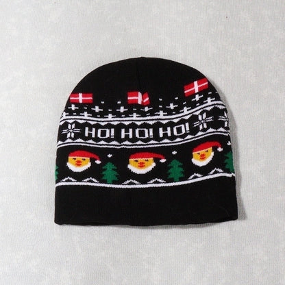 Unisex Cute Vintage Style Christmas Hat Christmas Tree Santa Claus Eaveless Wool Cap