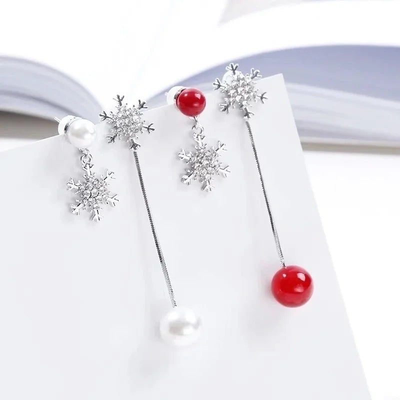 Fashion Snowflake Alloy Rhinestones Women's Drop Earrings 1 Pair