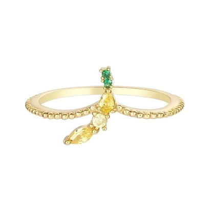 Color Zirconium Cherry Peach Tropical Fruit Rings