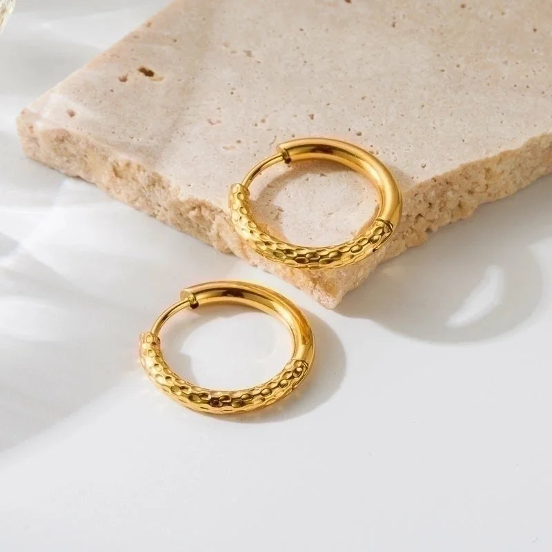 1 Pair Ig Style Basic Round Plating Stainless Steel 18k Gold Plated Earrings