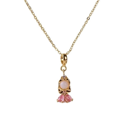Princess Cute Human Copper Gem Crystal Zircon Pendant Necklace Necklace Pendant In Bulk