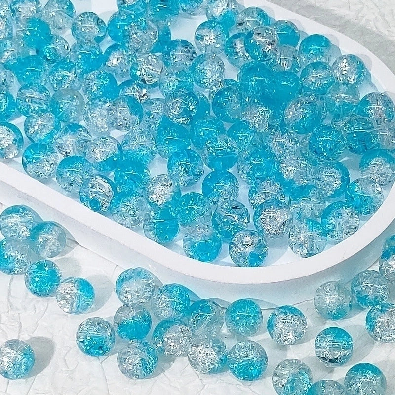 50 PCS/Package Diameter 10mm Diameter 8mm Glass Crackle Glass Beads Round Jewelry Accessories