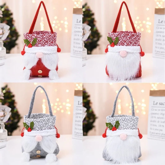 Christmas Fashion Solid Color Party Gift Bags
