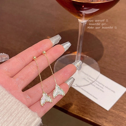 Fashion Geometric Star Flower Imitation Pearl Alloy Tassel Women\'s Drop Earrings 1 Pair