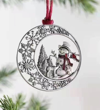 Christmas New Popular Decorations Pendant Metal Snowman Christmas Decorations Home Decorations
