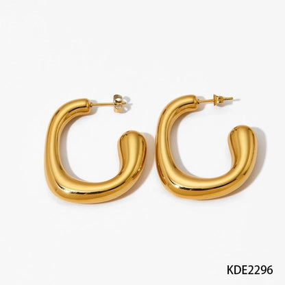 1 Pair Minimalist Solid Color Plating 304 Stainless Steel 16K Gold Plated White Gold Plated Gold Plated Ear Studs