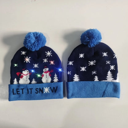 Kid'S IG Style Santa Claus Elk Pom Poms Wool Cap