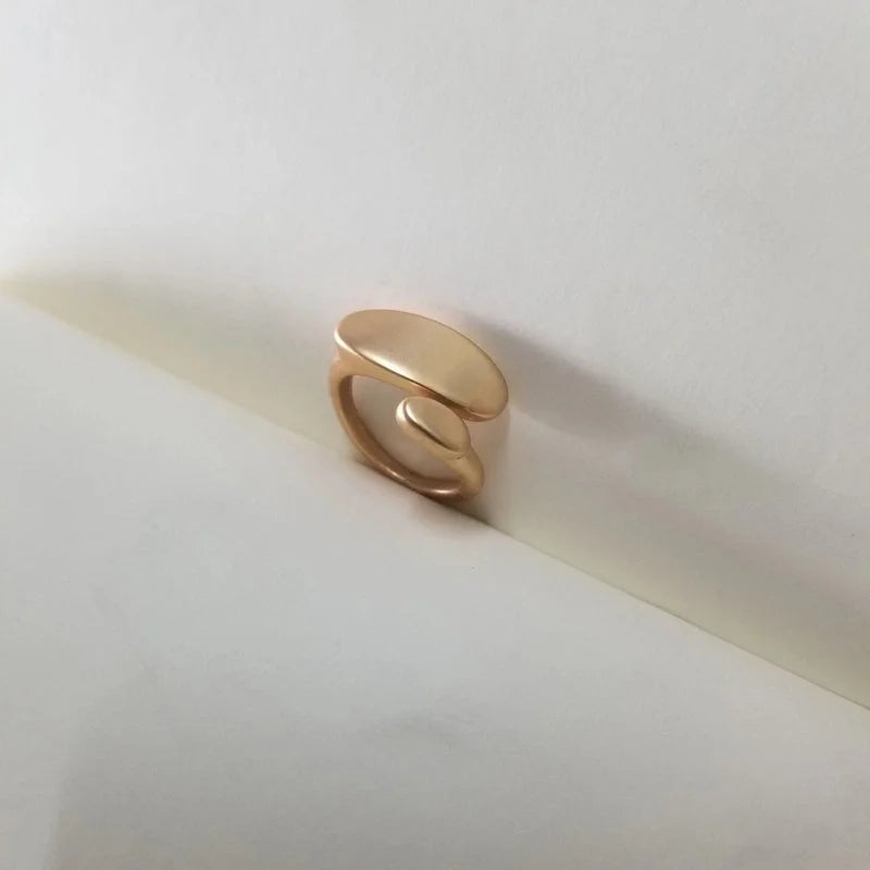 Basic Modern Style Classic Style Water Droplets 18K Gold Plated Metal Adjustable Ring Open Rings