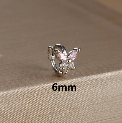1 Piece Minimalist Color Block Butterfly Plating Copper Huggie Earrings