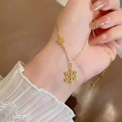 Casual Christmas Streetwear Round Christmas Tree Snowflake 304 Stainless Steel Pendant Necklace