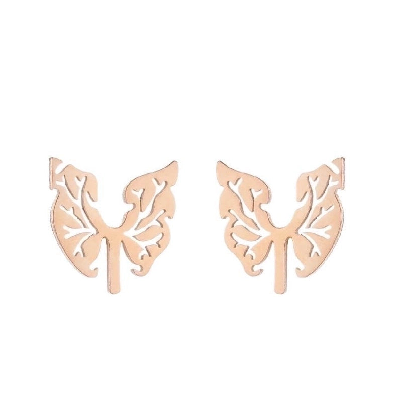 1 Pair Halloween Minimalist Spider Web Butterfly Notes Plating Hollow Out 304 Stainless Steel 18K Gold Plated Ear Studs