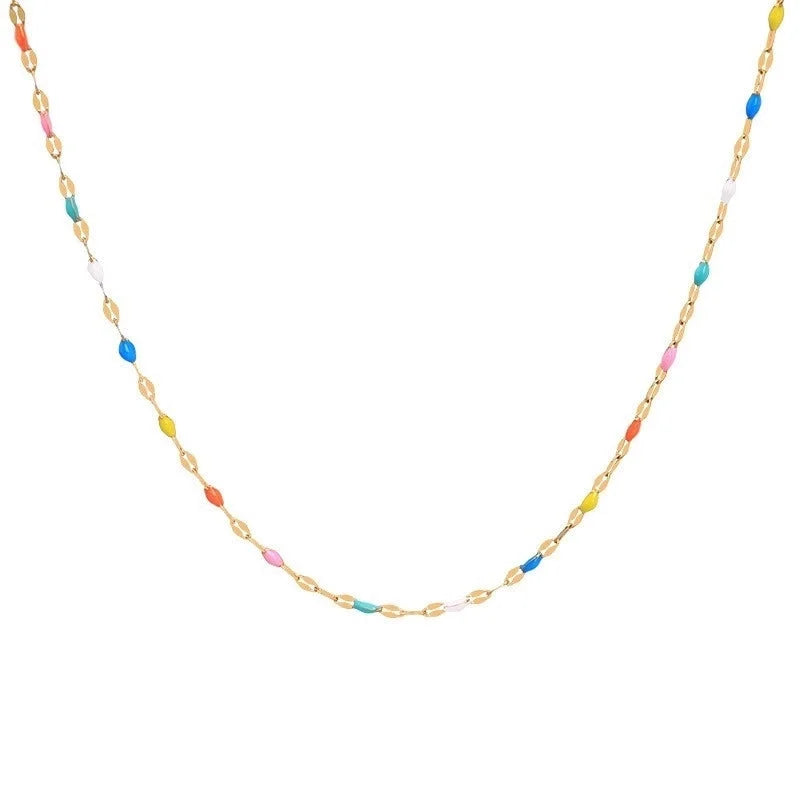 2 Pieces Pastoral Minimalist Geometric 304 Stainless Steel Enamel Bracelets Anklet