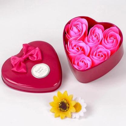 Christmas Valentine'S Day Romantic Heart Shape Iron Date Festival Soap Flower