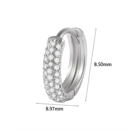 1 Piece Elegant Flower Butterfly Inlay Copper Rhinestones Zircon Earrings