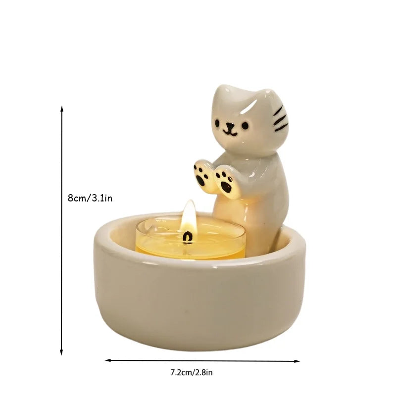 Halloween Cute Santa Claus Ghost Cat Ceramics Candlestick