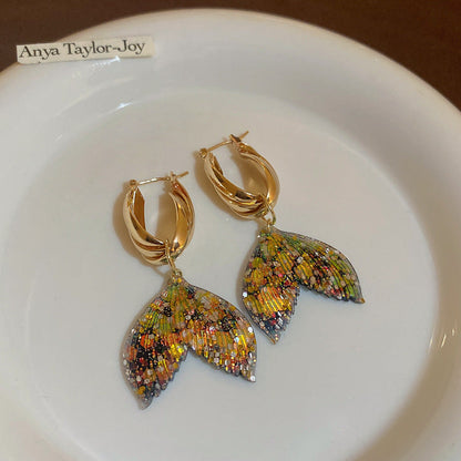 Artsy Geometric Copper Drop Earrings