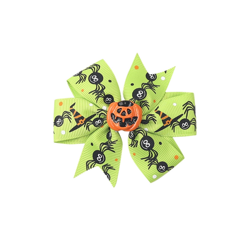 Halloween Funny Halloween Pattern Rib Ribbon Party Hairpin