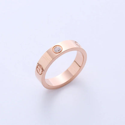 Exotic Women Metal Diamond Fruit Titanium Steel Gold Plating Rings
